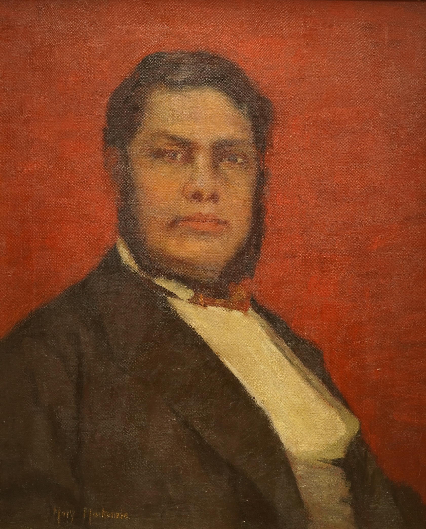 Mary MacKenzie (1881-1968), Portrait of a gentleman wearing evening dress, signed, oil on canvas, 54 x 44cm, gilt frame